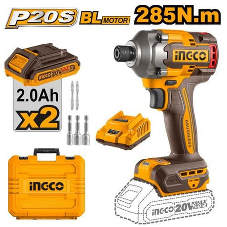 Ingco Impact Wrench & Driver Ingco Lithium-Ion Cordless Impact Driver With Two 20V 2.0Ah Batteries - CIRLI2028