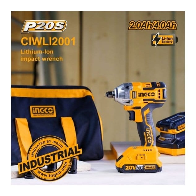 Ingco Impact Wrench & Driver Ingco Lithium-Ion Cordless Impact Wrench - CIWLI2001