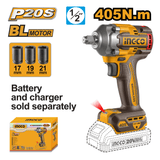 Ingco Impact Wrench & Driver Ingco Lithium-Ion Cordless Impact Wrench Without Battery And Charger - CIWLI20451