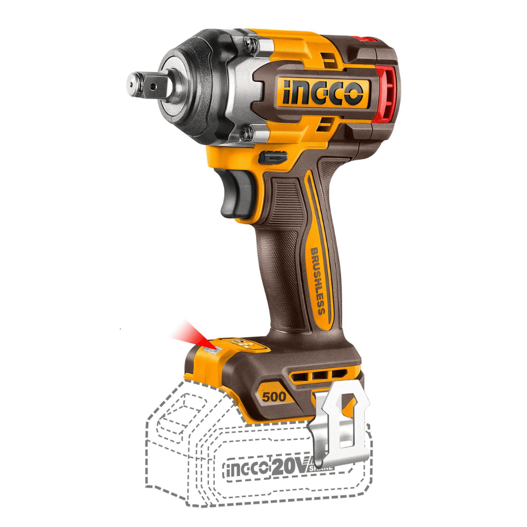 Ingco Impact Wrench & Driver Ingco Lithium-Ion Cordless Impact Wrench Without Battery And Charger - CIWLI20501