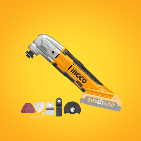 Ingco Rotary & Oscillating Tool Ingco Lithium-Ion Cordless Multi-Tool with Variable Speed with 8 pieces Accessories Set 20V 2.0Ah- CMLI2001