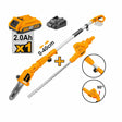 Ingco Trimmer Ingco Lithium-Ion Cordless Pole Saw with Pole Hedge Trimmer with 20V 2.0Ah Battery & Charger - CPTS201681