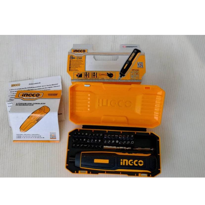 Ingco Powered Screwdriver Ingco Lithium-Ion Cordless Screwdriver 4V with 41 Pieces Accessories - CSDLI0406