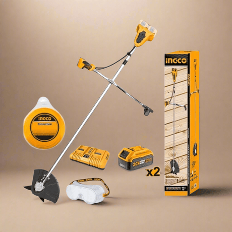 Ingco Trimmer Ingco Lithium-Ion Cordless String Trimmer & Bush Cutter With Safety Goggle - CSTLI202522
