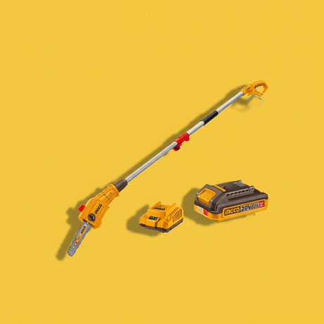 Ingco Trimmer Ingco Lithium-Ion Cordless Telescopic Pole Saw With 8″ (20cm) Bar 2.0Ah Battery + Charger - PSLI20281