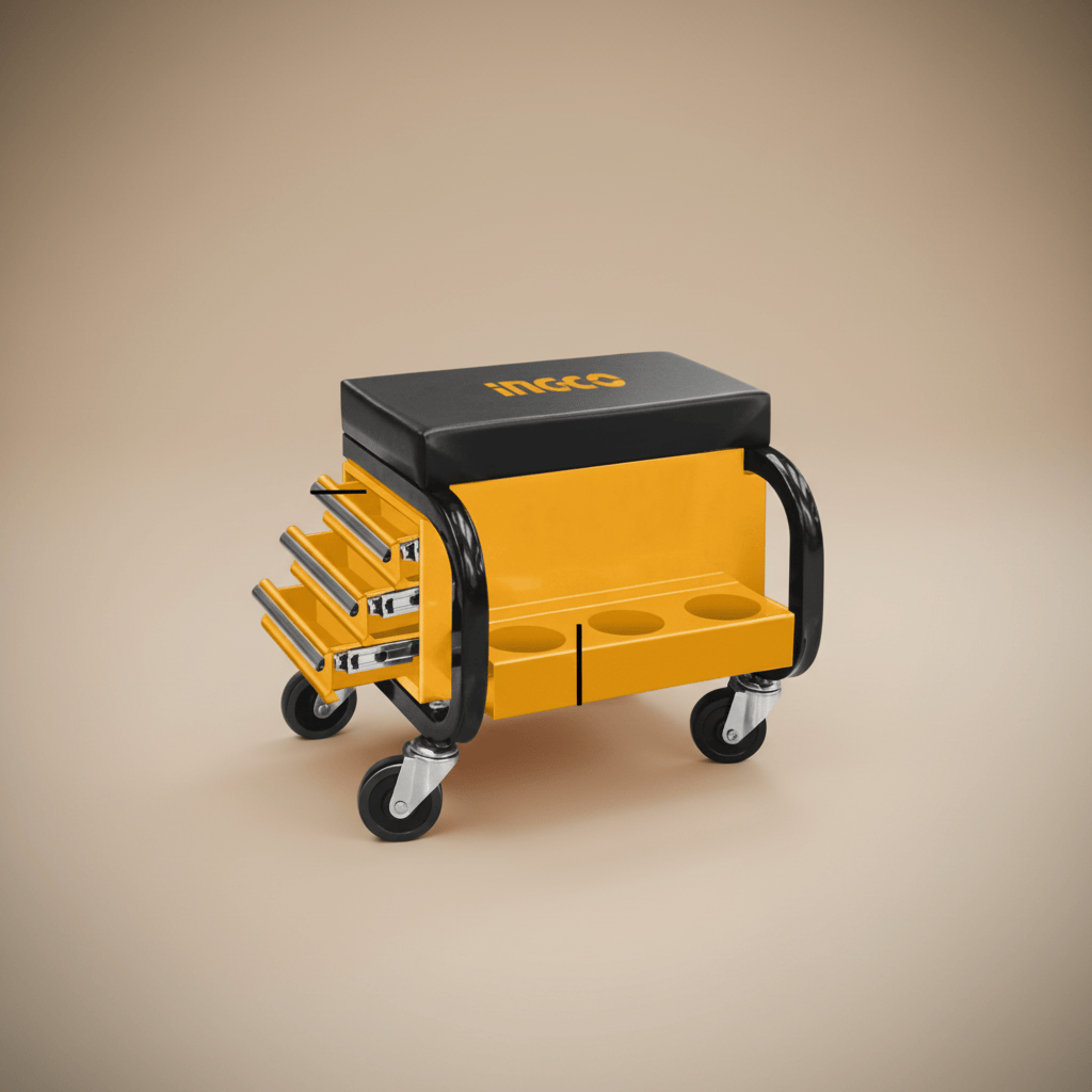 Ingco Lifting & Workshop Equipment Ingco Mobile Workshop Creeper Seat with 3 Storage Drawers - HCS103