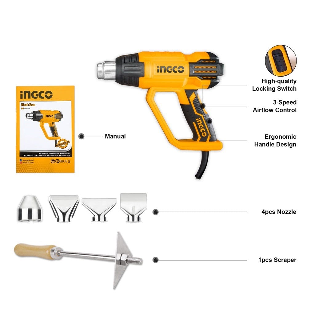 Ingco Heat Gun Ingco Multi Speed Heat Gun 2000W  - HG200028