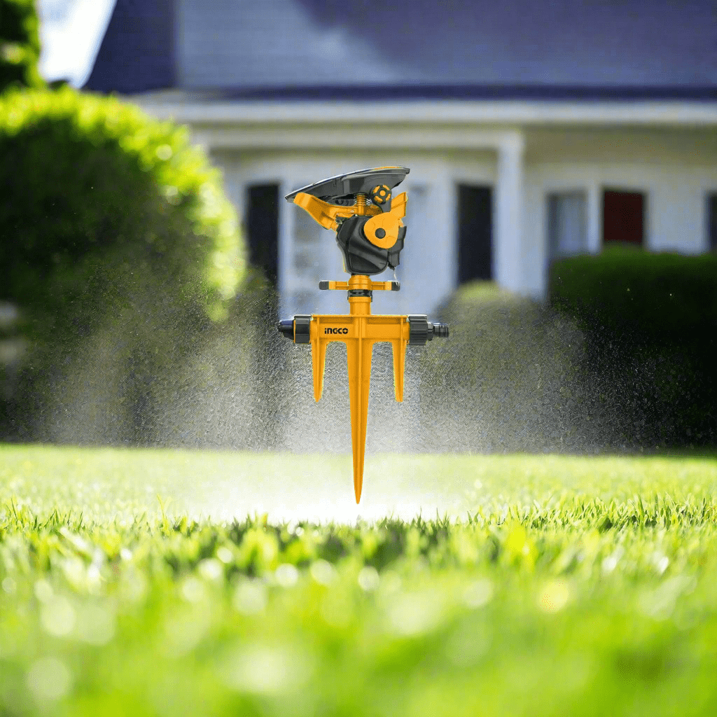 Ingco Gardening Tool Ingco Plastic Auto Gear Sprinkler 0.75" with 360° Rotary Function – HPS13601