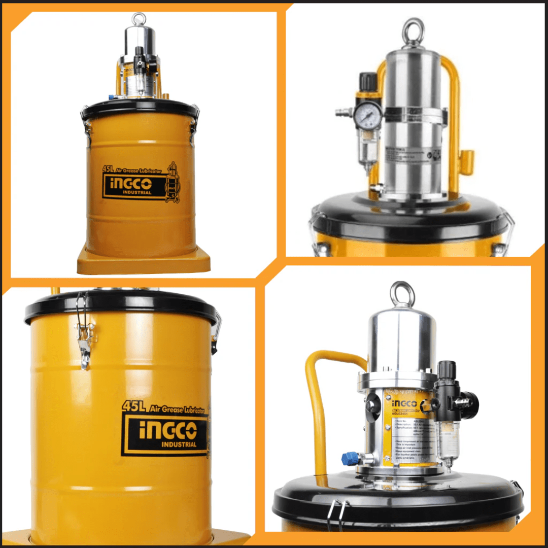 Ingco Construction Equipment Ingco Pneumatic Grease Lubricator 45L 400 Bar - AGL02451