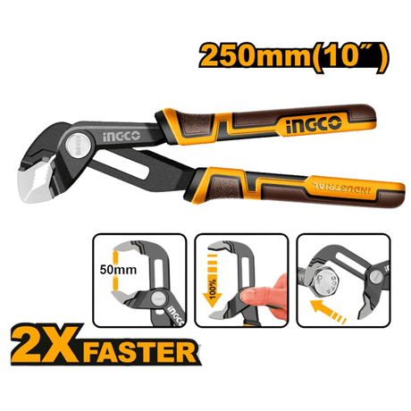 Ingco Pliers Ingco Quick-Open Pump Pliers 10"/250mm  - HPP28258