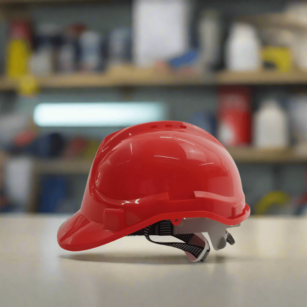 Ingco Safety Helmets Ingco Red Safety Helmet with Fixed Chinstrap – HSH804