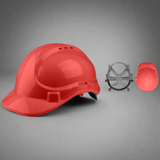 Ingco Safety Helmets Ingco Red Safety Helmet with Fixed Chinstrap – HSH804
