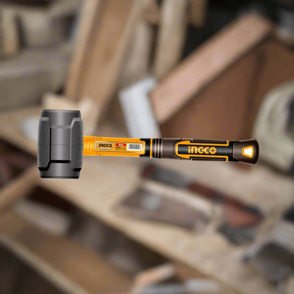 Ingco Hammers Mallets & Sledges Ingco Rubber Hammer 220g with Fiberglass Handle - HRUH8808