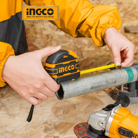 Ingco Tape Measure Ingco Steel Measuring Tape 8m x 25mm with Self-Lock Function – HSMT08825