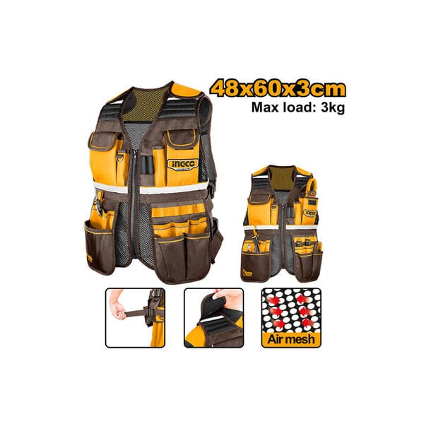 Ingco Tool Boxes Bags & Belts Ingco Tool Vest with 17 Pockets - HTVT09028