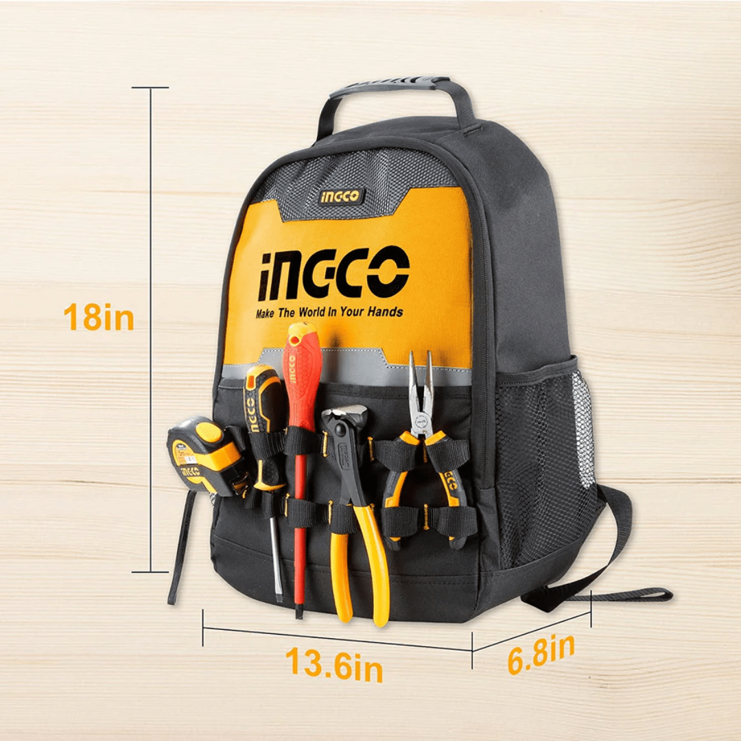 Ingco Tool Boxes Bags & Belts Ingco Tools Backpack with Rigid Frame & Multiple Compartments - HBP0101