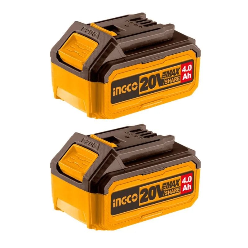 Ingco Batteries & Chargers Ingco Two Pieces 20V 4.0Ah Lithium-Ion Battery Pack - COSLI240312