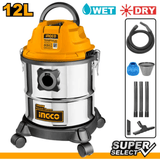 Ingco Steam & Vacuum Cleaner Ingco Wet & Dry Vacuum Cleaner 12 Liters 1000W - VC12202