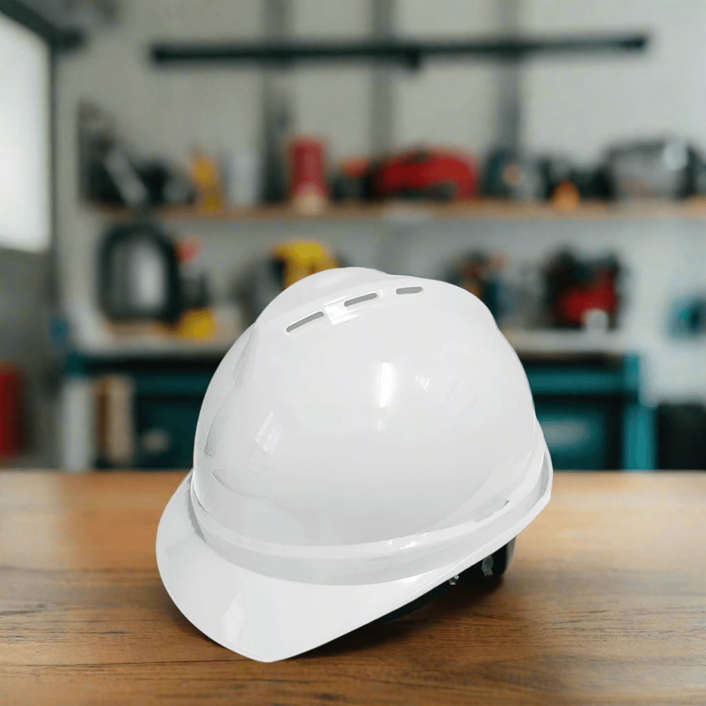 Ingco Safety Helmets Ingco White Safety Helmet with Fixed Chinstrap – HSH802