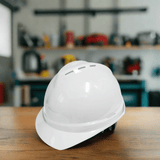 Ingco Safety Helmets Ingco White Safety Helmet with Fixed Chinstrap – HSH802