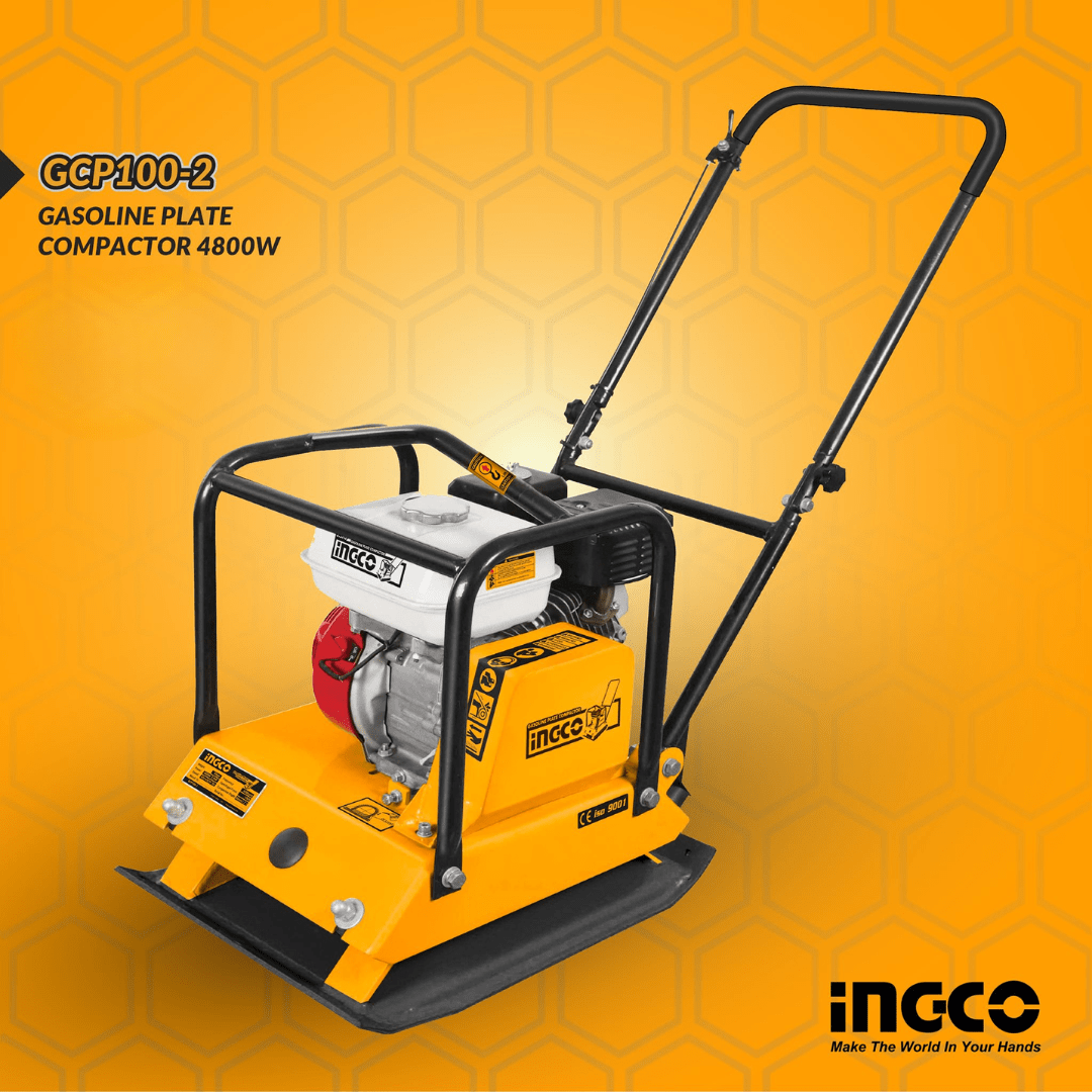 Ingco Construction Equipment Product Title: Ingco Gasoline Plate Compactor 4.8 KW 6.5HP 90Kg - GCP100-2