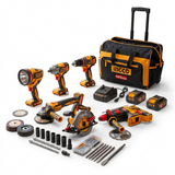 Ingco six-tool kit on white