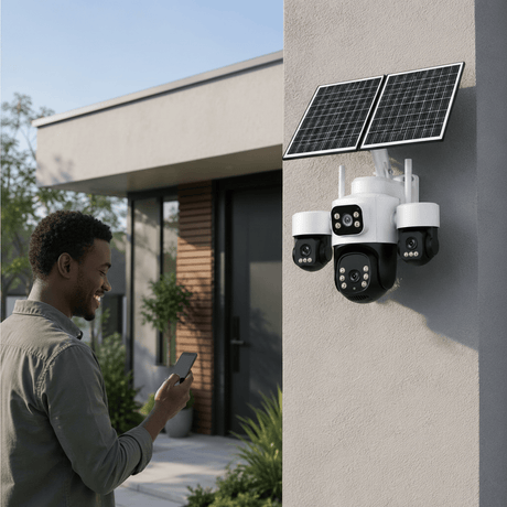 IOMA Smart Home IOMA 12MP 4K Four-Camera PTZ 4G Solar Security System - IO-SG440
