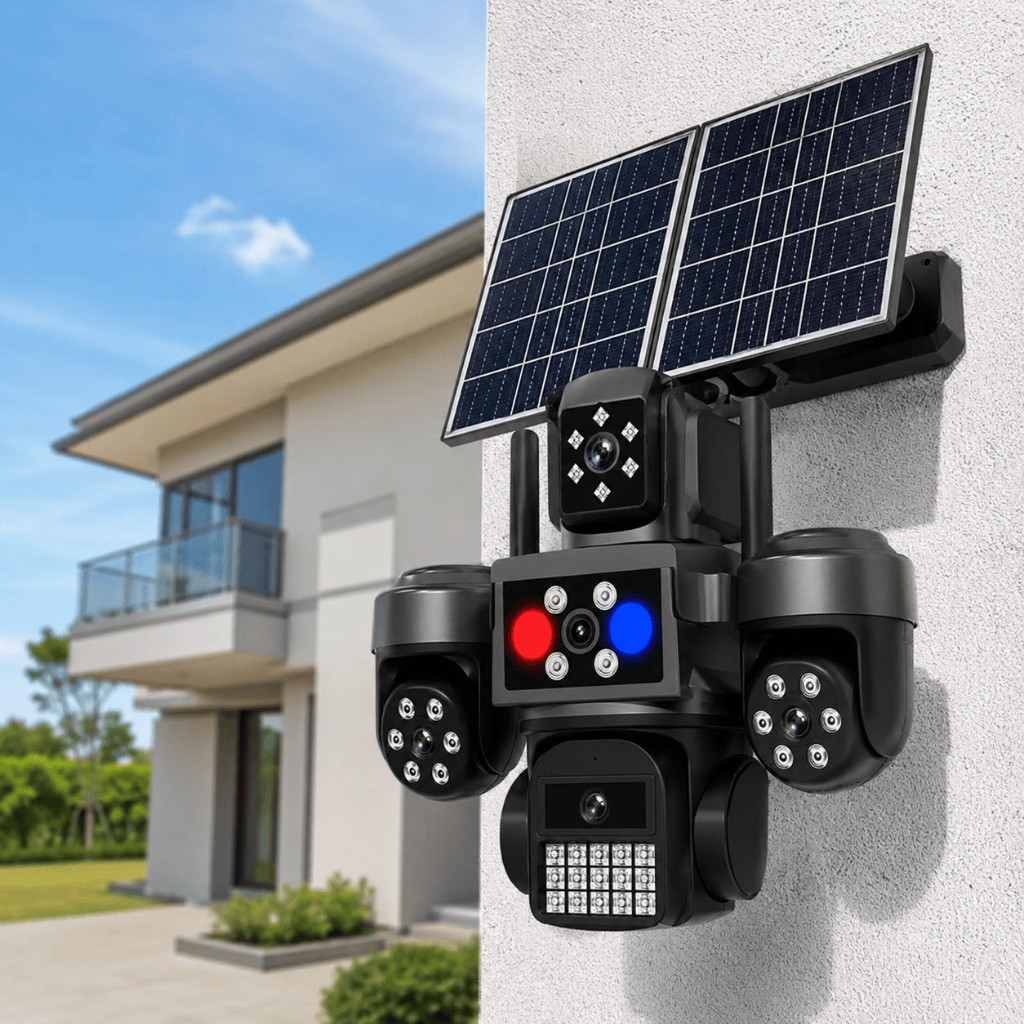IOMA Smart Home IOMA 3MP Four-Camera PTZ 4G eSIM Solar Security System with AI Detection - IO-SG406