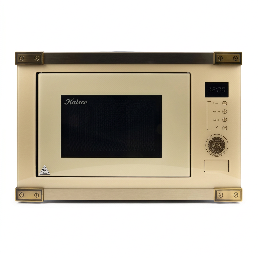 Ivory Kaiser Art Deco microwave on white