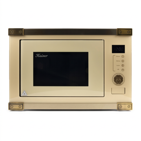 Ivory Kaiser Art Deco microwave on white