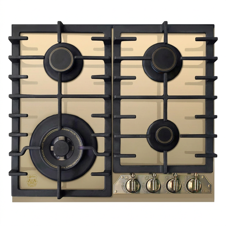 Ivory Kaiser Empire 60cm Turbo gas hob on white