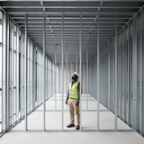 JIB Galvanized Partition Stud for Drywall Systems - 50 × 35 × 3000 mm (0.5 mm)