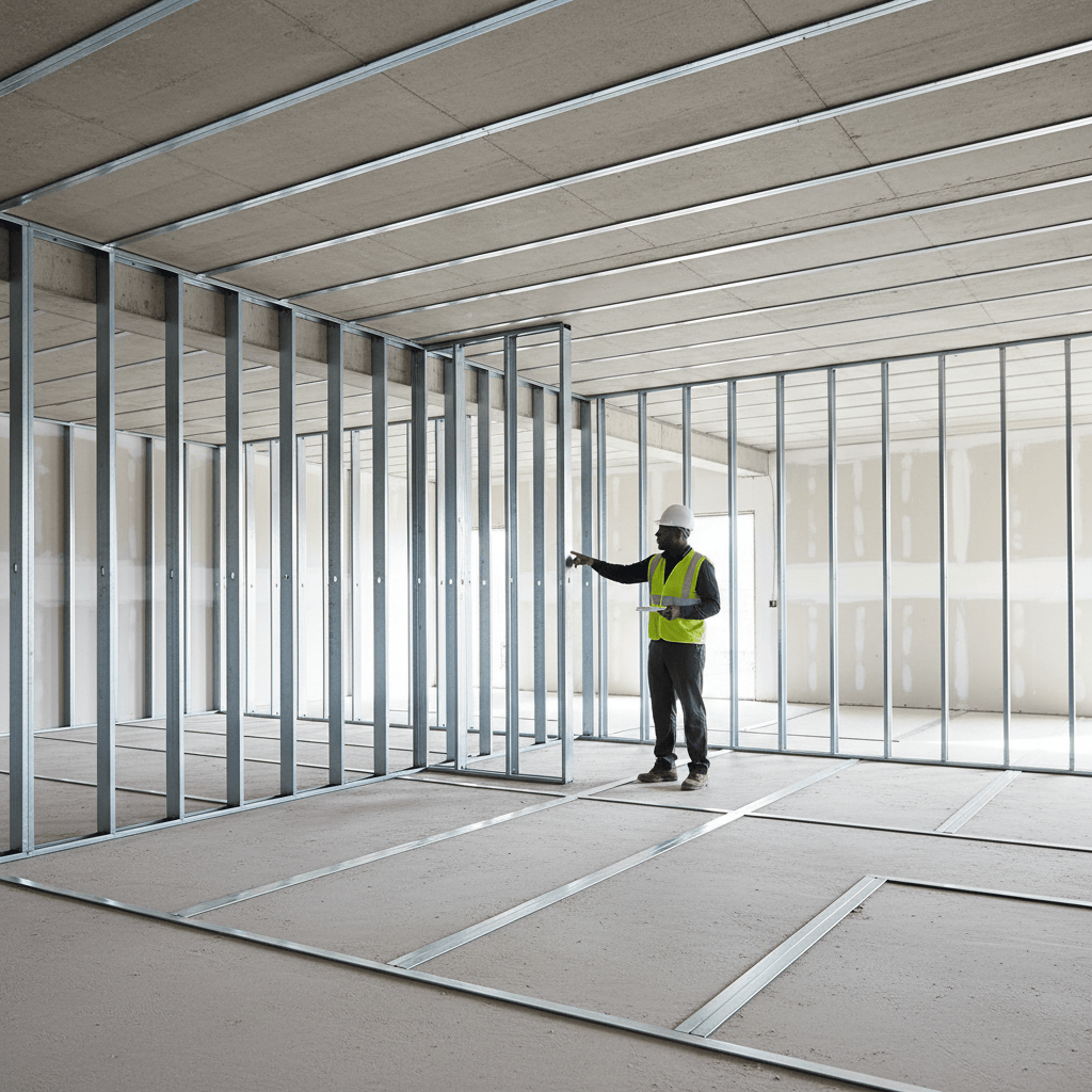 JIB Galvanized Partition Track for Drywall Systems - 50 × 28 × 3000 mm (0.5 mm)