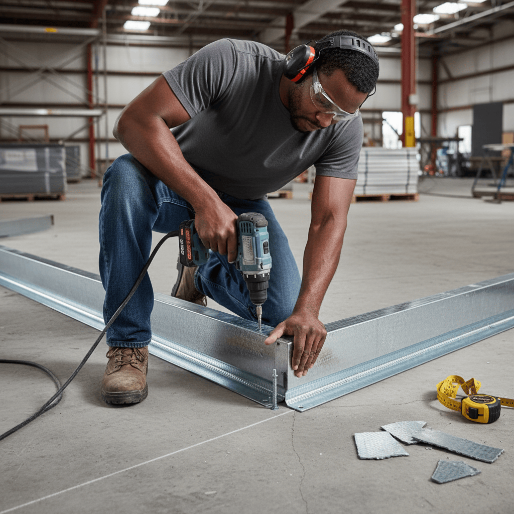 JIB Galvanized Partition Track for Drywall Systems - 75 × 25 × 3000 mm (0.5 mm)