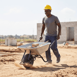 JIB Light-Duty Single-Wheel Construction Wheelbarrow - Rust-Resistant Steel