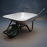 JIB Light-Duty Single-Wheel Construction Wheelbarrow - Rust-Resistant Steel