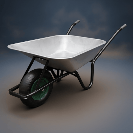 JIB Light-Duty Single-Wheel Construction Wheelbarrow - Rust-Resistant Steel