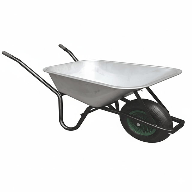 JIB Light-Duty Single-Wheel Construction Wheelbarrow - Rust-Resistant Steel