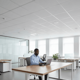 JIB Mineral Fibre Acoustic Ceiling Tile S01 – White Sandy Surface (600 × 600 mm)