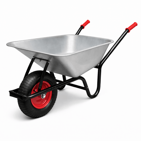 JIB Standard Single-Wheel Construction Wheelbarrow - Ergonomic & Rust-Resistant