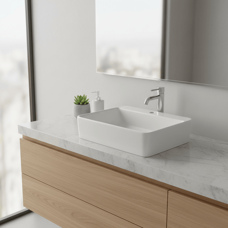 JQ Bathroom Sink Jaquar Aspire Rectangular Shaped TableTop Wash Basin - AIS-WHT-101901