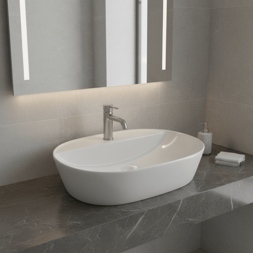 JQ Bathroom Sink Jaquar Designer Oval Countertop Basin - JDS-WHT-25937