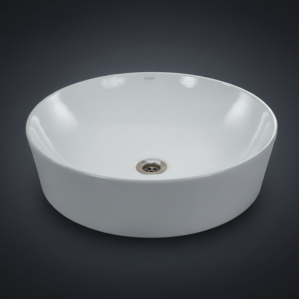 JQ Bathroom Sink Jaquar Opal Round Thin Rim Wash Basin - OPS-WHT-15901N