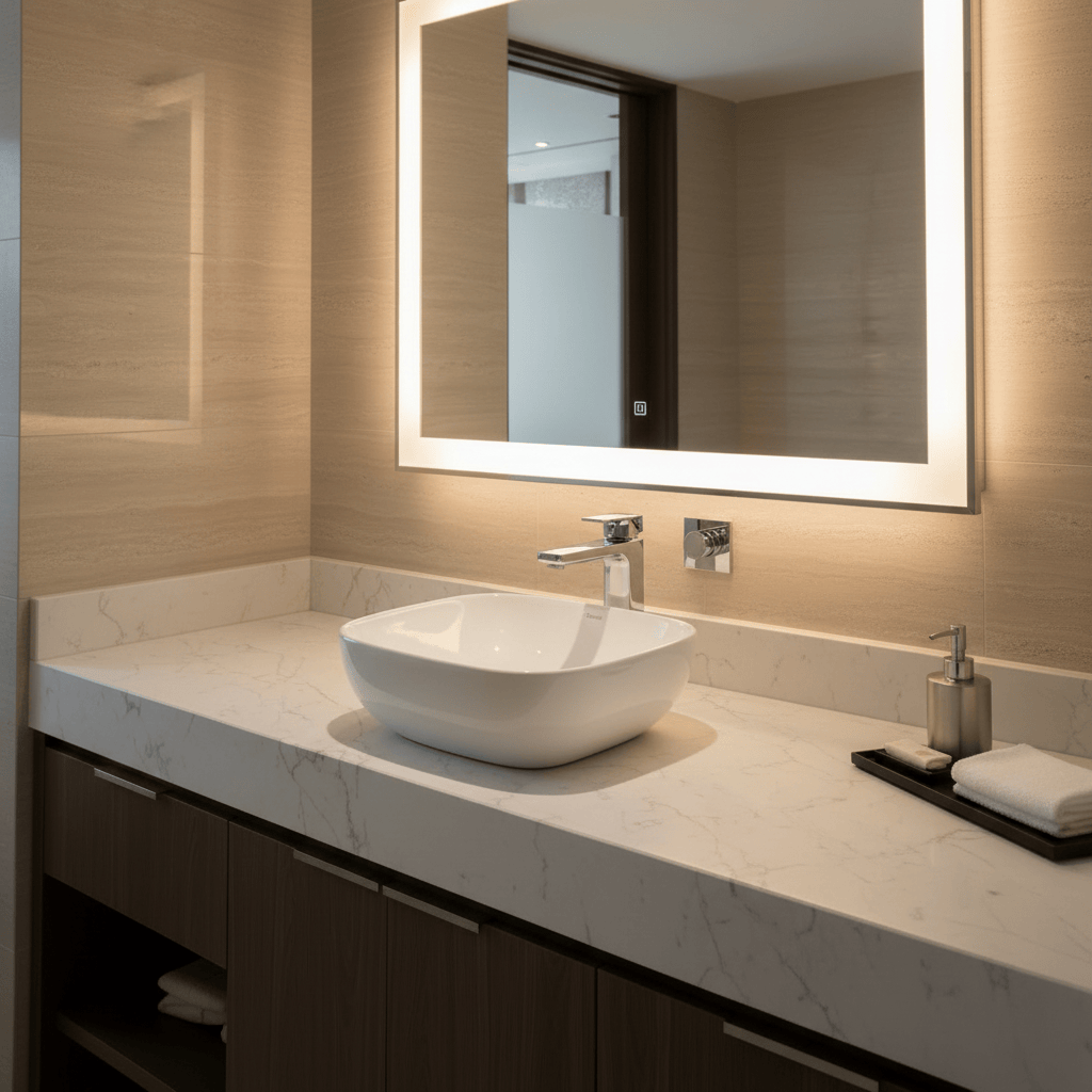 JQ Bathroom Sink Jaquar Rectangular Thin Rim Table Top Basin - JDS-WHT-25909