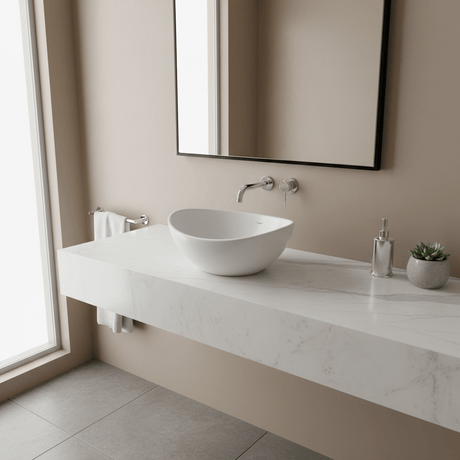 JQ Bathroom Sink Jaquar Table Top Oval White Continental Wash Basin - CNS-WHT-903