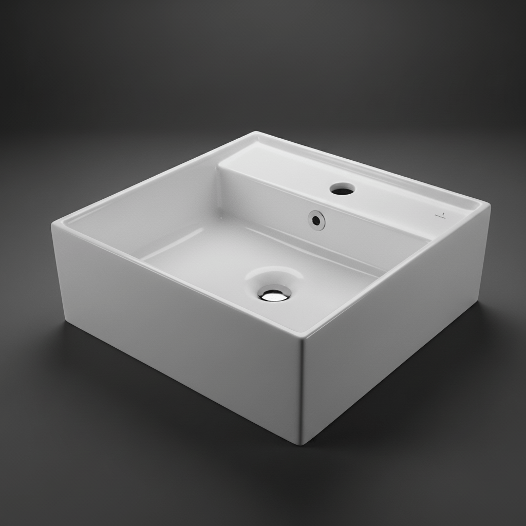 JQ Bathroom Sink Jaquar Table Top Square Continental Wash Basin - CNS-WHT-813