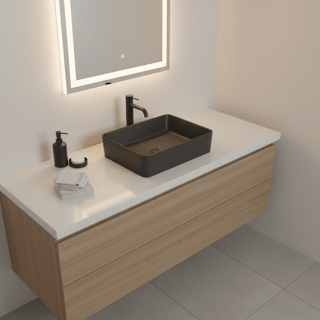 JQ Bathroom Sink Jaquar Thin Rim Table Top Black Matt Basin - JDS-BLM-25907N
