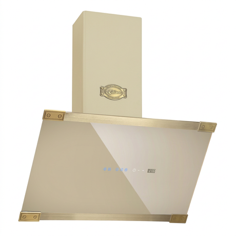 Kaiser Art Deco 60cm ivory cooker hood on white