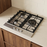 Kaiser Grand Chef 45cm three-burner hob installed in a compact kitchen