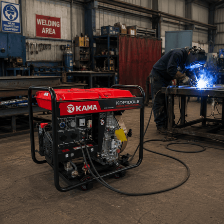 Kama Welding, Generator & Construction Equipment Kama 1.7KW Single Phase Diesel Welding Generator 180A - KDE6500EW